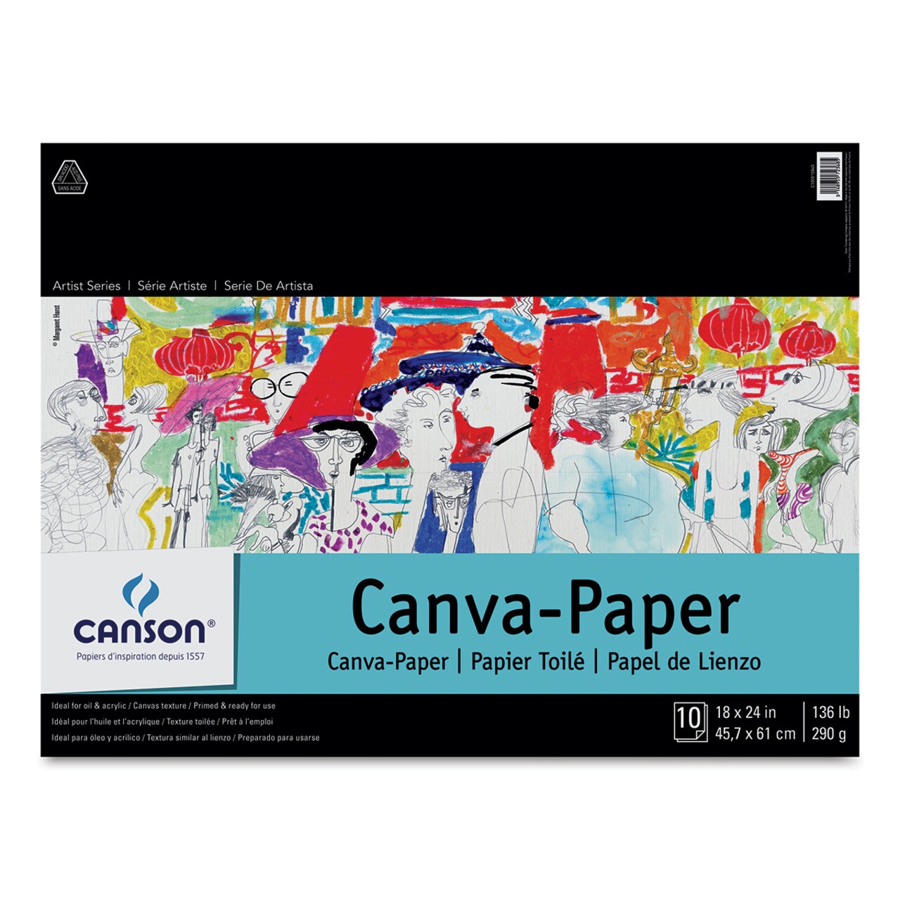 Canson Foundation Canva-Paper Pad, 18" x 24", White, 10 sheets